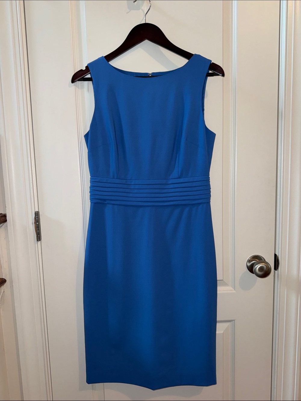 J. Crew 365 Sleeveless Brilliant Ocean Blue Nina Midi Sheath Dress Bistretch